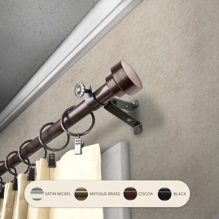 Kd 0.8125 in. Cappa Curtain Rod with 48 to 84 in. Extension, Cocoa KD3717563